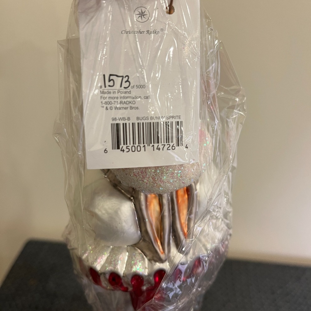 Radko Warner Bros Ornament Santa Bugs Bunny Sprite Icicle LTD ed, NEW - Picture 15 of 16